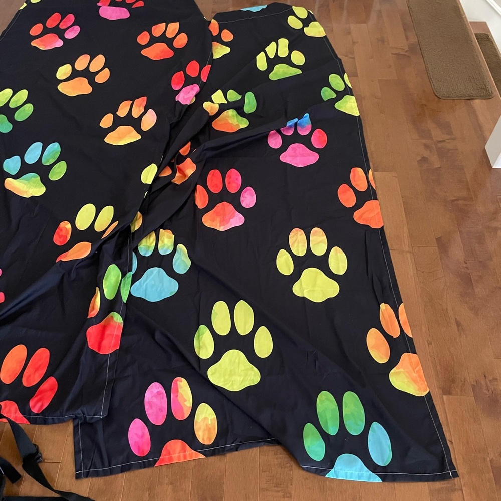 Vibrant Multicolor Paw Print Curtains